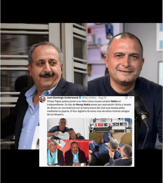 Los antecedentes de los Nakis que vuelven a circular en redes en plena carrera por Independiente